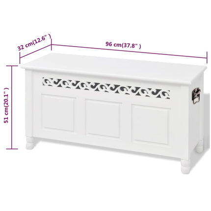Banc De Rangement En Style Baroque Pfdm Blanc