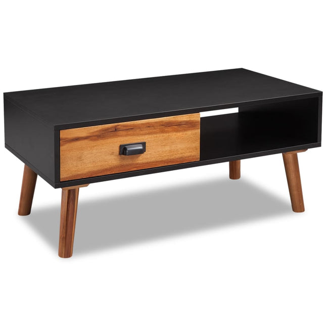 Table Basse Bois D'acacia Massif 90X50X40 Cm