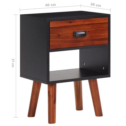 Bois D'acacia Massif Table De Chevet 40X30X57 Cm
