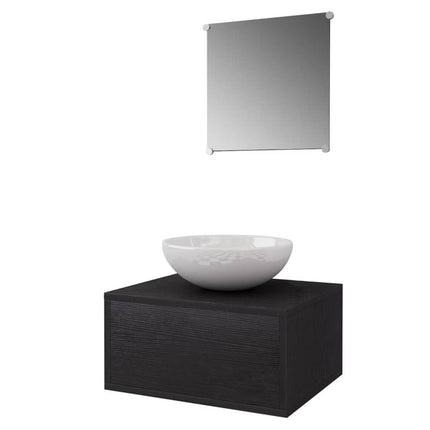 Meuble De Salle De Bain 4 Pcs Avec Lavabo Et Robinet