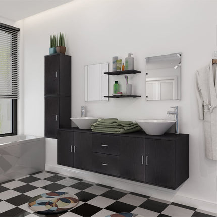 Meuble De Salle De Bain 4 Pcs Avec Lavabo Et Robinet