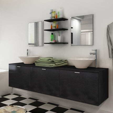 Meuble De Salle De Bain 4 Pcs Avec Lavabo Et Robinet