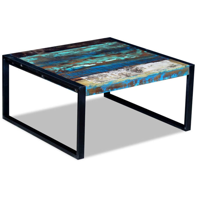 Table Basse Bois De Récupération Massif 80X80X40 Cm