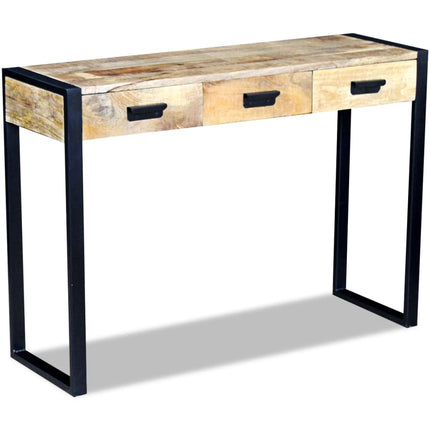 Table Console Avec 3 Tiroirs Bois De Manguier 110X35X78 Cm