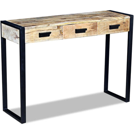 Table Console Avec 3 Tiroirs Bois De Manguier 110X35X78 Cm