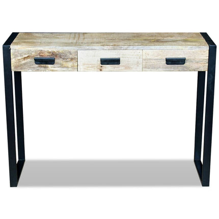 Table Console Avec 3 Tiroirs Bois De Manguier 110X35X78 Cm