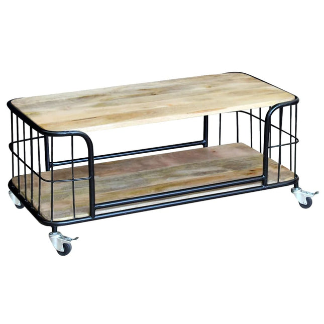Table Basse Bois De Manguier Massif 100X50X35 Cm