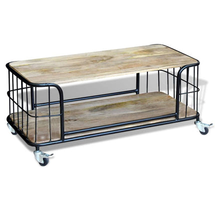 Table Basse Bois De Manguier Massif 100X50X35 Cm
