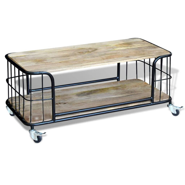 Table Basse Bois De Manguier Massif 100X50X35 Cm