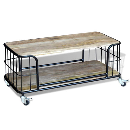 Table Basse Bois De Manguier Massif 100X50X35 Cm