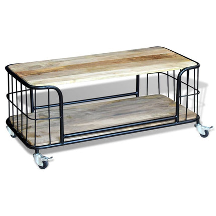 Table Basse Bois De Manguier Massif 100X50X35 Cm