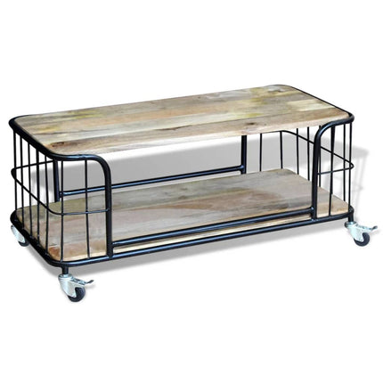 Table Basse Bois De Manguier Massif 100X50X35 Cm