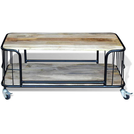 Table Basse Bois De Manguier Massif 100X50X35 Cm