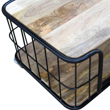 Table Basse Bois De Manguier Massif 100X50X35 Cm