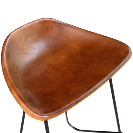 Chaises De Bar Lot De 2 Noir Et Cuir Véritable
