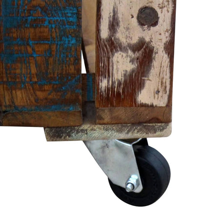 Table Basse Bois De Récupération Massif 70X70X35 Cm