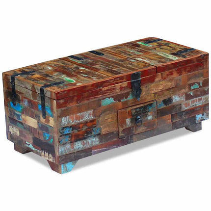 Coffre Table Basse Bois De Récupération Massif 80X40X35 Cm