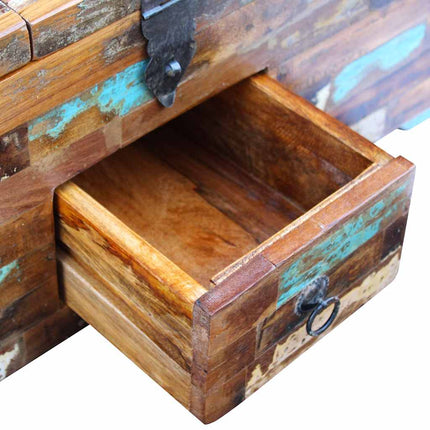 Coffre Table Basse Bois De Récupération Massif 80X40X35 Cm