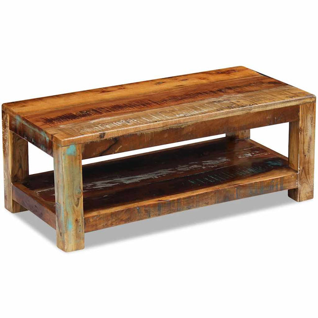 Table Basse Bois De Récupération Massif 90X45X35 Cm