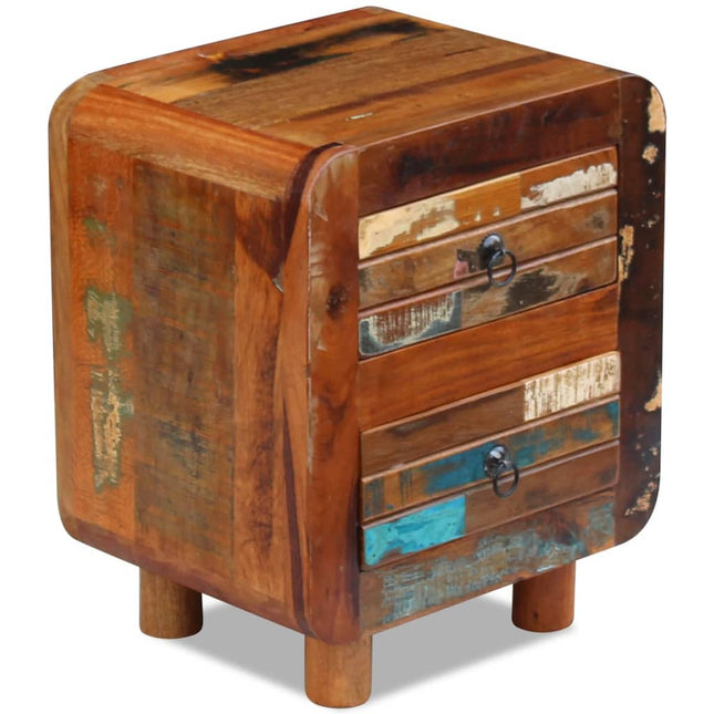 Table De Chevet Bois De Récupération Massif 43X33X51 Cm
