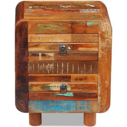 Table De Chevet Bois De Récupération Massif 43X33X51 Cm