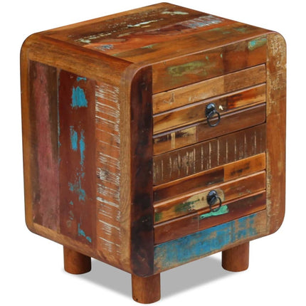 Table De Chevet Bois De Récupération Massif 43X33X51 Cm