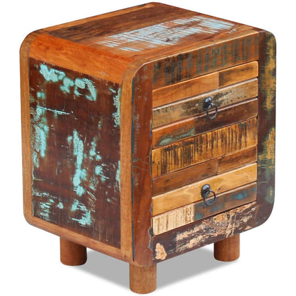 Table De Chevet Bois De Récupération Massif 43X33X51 Cm