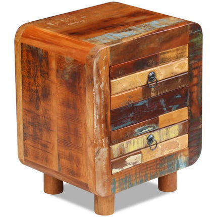 Table De Chevet Bois De Récupération Massif 43X33X51 Cm