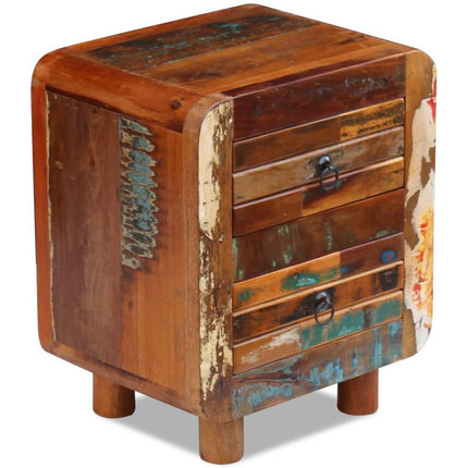 Table De Chevet Bois De Récupération Massif 43X33X51 Cm