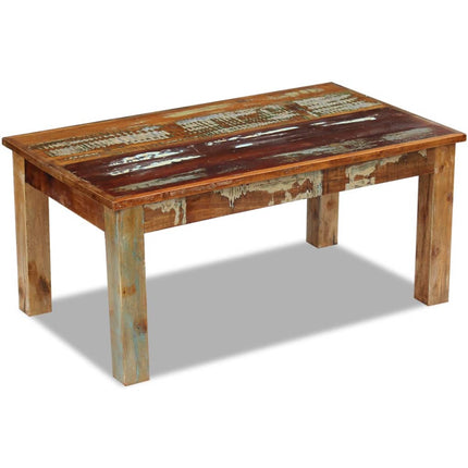 Table Basse Bois De Récupération Massif 100X60X45 Cm