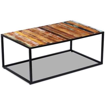 Table Basse Bois De Récupération Massif 100X60X40 Cm