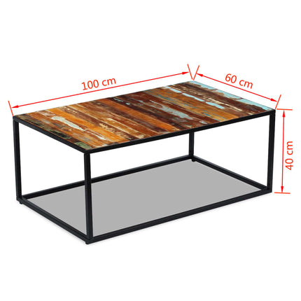 Table Basse Bois De Récupération Massif 100X60X40 Cm
