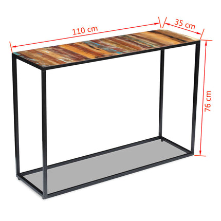 Table Console Bois De Récupération Massif 110X35X76 Cm