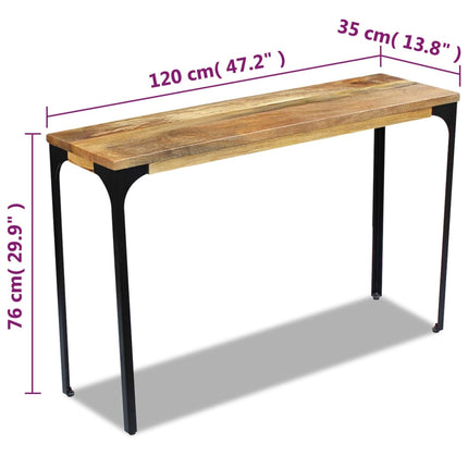 Table Console Bois De Manguier 120 X 35 X 76 Cm