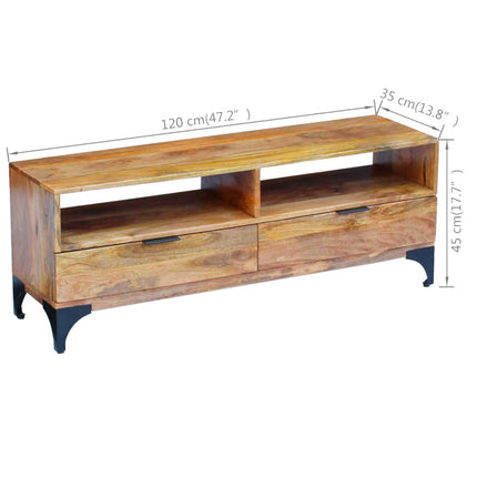 Meuble Tv Bois De Manguier 120X35X45 Cm