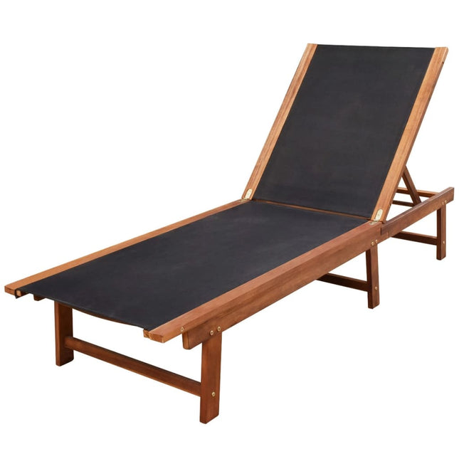 Chaises Longues Lot De 2 Et Table Bois D'acacia Et Textilène