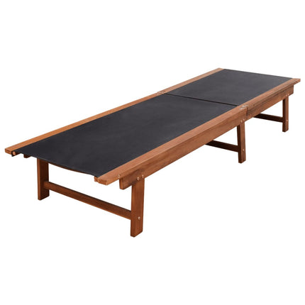 Chaises Longues Lot De 2 Et Table Bois D'acacia Et Textilène