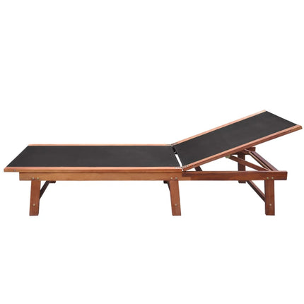 Chaises Longues Lot De 2 Et Table Bois D'acacia Et Textilène