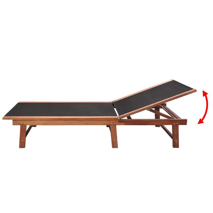 Chaises Longues Lot De 2 Et Table Bois D'acacia Et Textilène