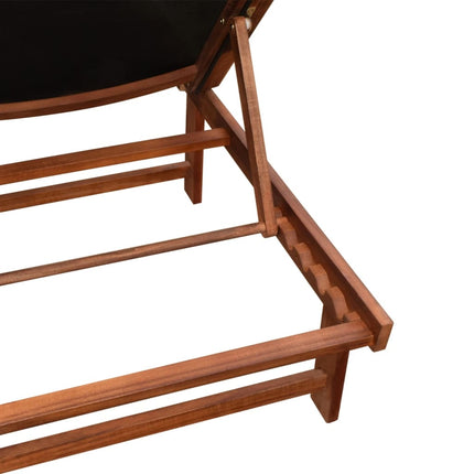 Chaises Longues Lot De 2 Et Table Bois D'acacia Et Textilène