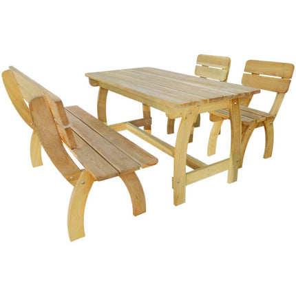 Ensemble À Manger D'extérieur 4 Pcs Bois De Pin Imprégné