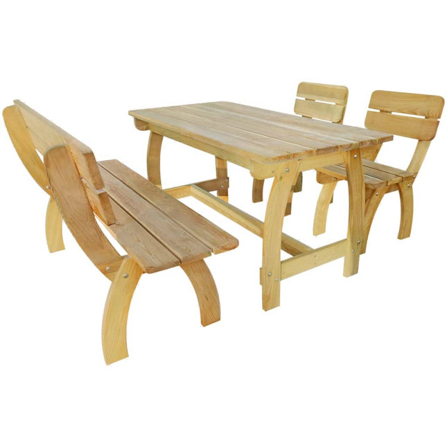 Ensemble À Manger D'extérieur 4 Pcs Bois De Pin Imprégné