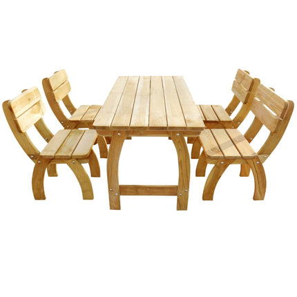 Ensemble À Manger D'extérieur 5 Pcs Pinède Imprégnée