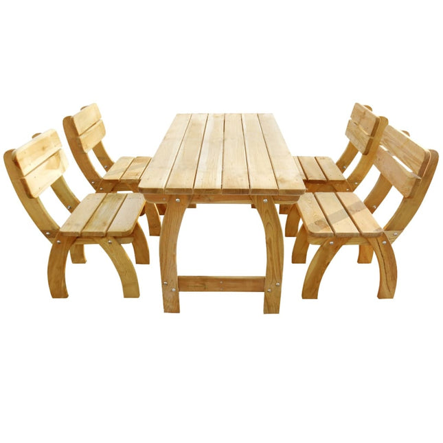 Ensemble À Manger D'extérieur 5 Pcs Pinède Imprégnée