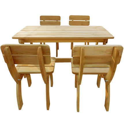 Ensemble À Manger D'extérieur 5 Pcs Pinède Imprégnée