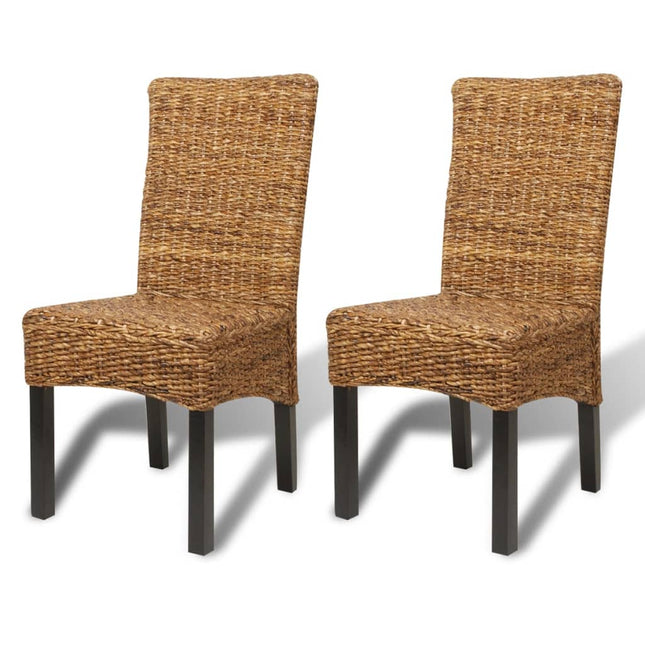 Chaises À Manger Lot De 2 Bois Solide De Manguier Et Abaca