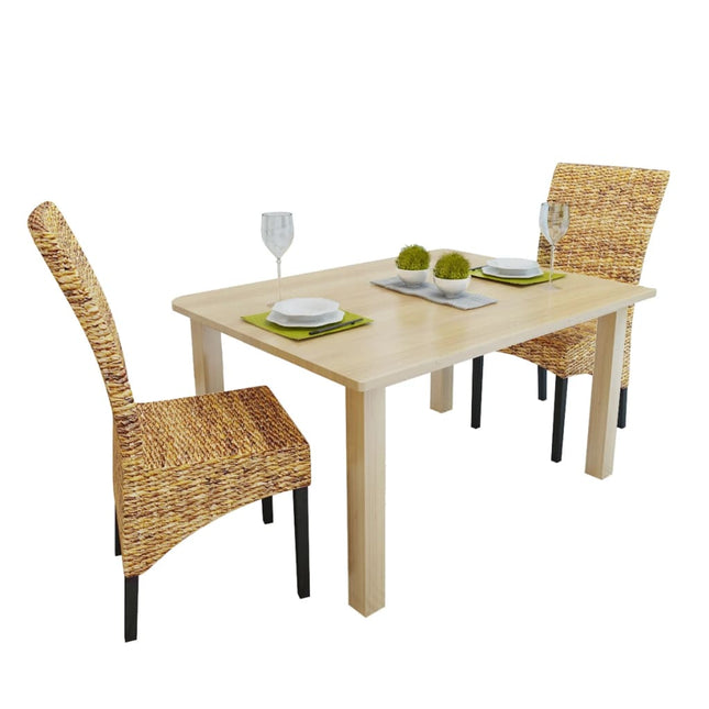 Chaises À Manger Lot De 2 Bois Solide De Manguier Et Abaca