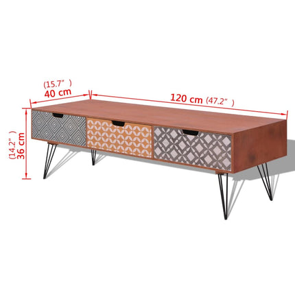 Meuble Tv Avec 3 Tiroirs 120X40X36 Cm