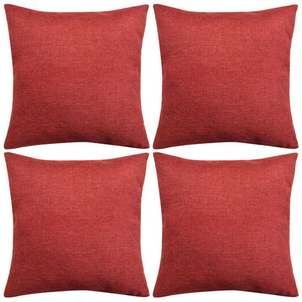 Housses De Coussin 4 Pcs Aspect De Lin