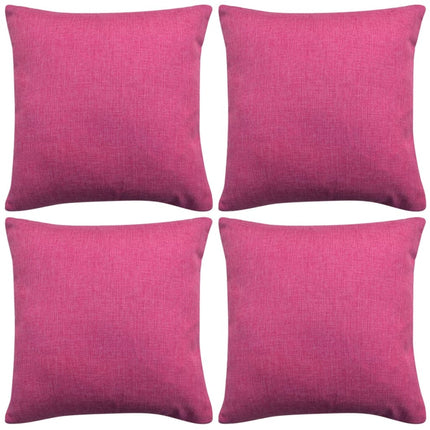 Housses De Coussin 4 Pcs Aspect De Lin
